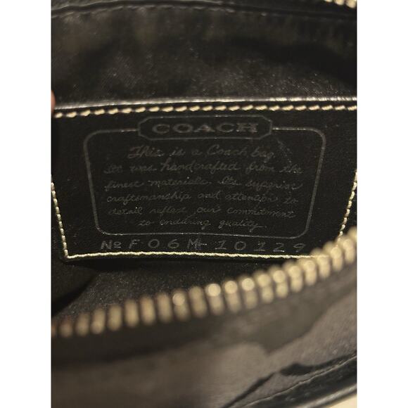 Coach Handbags Crossbody Purse Black & Silver Fabric Leather F06M-10129 - Picture 8 of 9